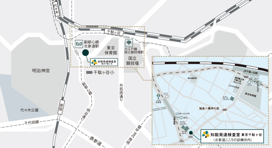 千駄ヶ谷駅～北参道駅周辺地図